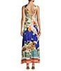 Antonio Melani Bronwyn Linen Blend Ocean Print Halter A-Line Dress, Color:Ocean Print - Image 2