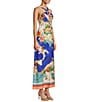 Antonio Melani Bronwyn Linen Blend Ocean Print Halter A-Line Dress, Color:Ocean Print - Image 3