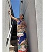 Antonio Melani Bronwyn Linen Blend Ocean Print Halter A-Line Dress, Color:Ocean Print - Image 6