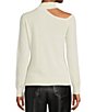 Color:Ivory - Image 2 - Brooke Cut-Out Mock Neck Long Sleeve Cashmere Sweater