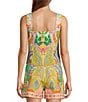 Antonio Melani Brooks Printed Coordinating Linen Square Neck Sleeveless Blouse, Color:Green Paisley - Image 2