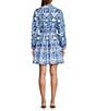 Antonio Melani Brynn Navy Scarf Print Long Sleeve Tie Waist Dress, Color:Navy Multi - Image 2