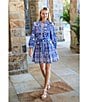Antonio Melani Brynn Navy Scarf Print Long Sleeve Tie Waist Dress, Color:Navy Multi - Image 4