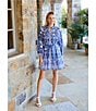 Antonio Melani Brynn Navy Scarf Print Long Sleeve Tie Waist Dress, Color:Navy Multi - Image 5