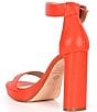 Color:Tomato - Image 3 - Caci Leather Ankle Wrap Dress Sandals