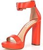 Color:Tomato - Image 4 - Caci Leather Ankle Wrap Dress Sandals