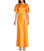 Antonio Melani Cara Satin Boat Neck Short Sleeve Blouse - Image 3
