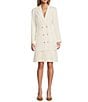 Antonio Melani Carey Notch Collar Pleated Crepe Blazer Dress, Color:Ivory - Image 1