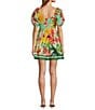 Antonio Melani Chappell Tropical Printed Smocked Babydoll Dress, Color:Flamingo - Image 2