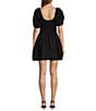 Antonio Melani Chappell Sweetheart Neckline Short Puff Sleeve Smocked Babydoll Dress, Color:Black - Image 2