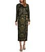 Antonio Melani Clio Motif Printed Satin High Rise Wrap Sheath Midi Coordinating Skirt, Color:Green Motif - Image 3