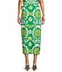 Color:Fern/Ivory - Image 2 - Clio Printed Coordinating Linen Blend Skirt