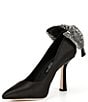 Color:Black - Image 4 - Collection Apollo Embellished Bow Back Satin Pumps
