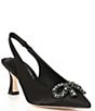 Color:Black - Image 1 - Collection Stellar Crystal Bow Ornament Slingback Pumps