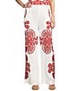 Antonio Melani Collins Printed Linen Blend Coordinating Pants, Color:Red Scroll - Image 1