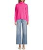 Color:Bright Pink - Image 3 - Connie Turtleneck Cashmere Sweater