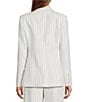 Antonio Melani Coordinating Aurora Linen Stripe Notch Lapel Set-In Sleeve Jacket, Color:Ivory/Black - Image 3