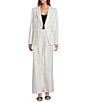 Antonio Melani Coordinating Aurora Linen Stripe Notch Lapel Set-In Sleeve Jacket, Color:Ivory/Black - Image 4