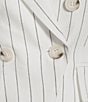 Antonio Melani Coordinating Aurora Linen Stripe Notch Lapel Set-In Sleeve Jacket, Color:Ivory/Black - Image 5