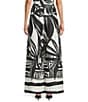 Antonio Melani Coordinating Brandy Palm Printed Linen Palazzo Pants, Color:Black Palm - Image 2