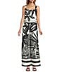 Antonio Melani Coordinating Brandy Palm Printed Linen Palazzo Pants, Color:Black Palm - Image 3