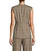 Antonio Melani Coordinating Elodie Plaid Round Neck Sleeveless Button Front Vest, Color:Desert Chive - Image 2