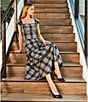 Antonio Melani Coordinating Gretchen A Line Tiered Plaid Midi Skirt, Color:Black/Cream - Image 6