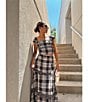 Antonio Melani Coordinating Gretchen A Line Tiered Plaid Midi Skirt, Color:Black/Cream - Image 12