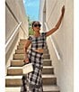 Antonio Melani Coordinating Gretchen A Line Tiered Plaid Midi Skirt, Color:Black/Cream - Image 15