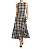 Antonio Melani Coordinating Gretchen A Line Tiered Plaid Midi Skirt, Color:Black/Cream - Image 3