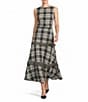 Antonio Melani Coordinating Gretchen Square Neck Short Sleeve Plaid Blouse, Color:Black/Cream - Image 3