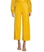 Color:Sunshine - Image 1 - Coordinating Heather Stretch Linen Cropped Pants