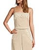 Antonio Melani Coordinating Kara Linen Square Neck Sleeveless Blouse, Color:Natural - Image 1