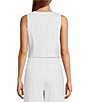 Color:White - Image 2 - Coordinating Melinda V-Neck Linen Blend Vest