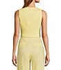 Antonio Melani Coordinating Melinda V-Neck Linen Blend Vest, Color:Butter - Image 2
