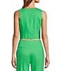 Antonio Melani Coordinating Melinda V-Neck Linen Blend Vest, Color:Amazon - Image 2