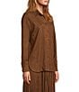 Antonio Melani Coordinating Paulalexis Faux Suede Long Sleeve Collared Button Front Shirt, Color:Russet - Image 3