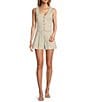 Antonio Melani Coordinating Tropez Stripe Linen Blend Shorts, Color:Natural Stripe - Image 3