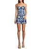 Antonio Melani Corinne Printed Cotton High Waisted Pleated Front Coordinating Shorts, Color:Blue Tile - Image 3