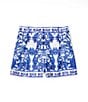 Antonio Melani Corinne Printed Cotton High Waisted Pleated Front Coordinating Shorts, Color:Blue Tile - Image 5