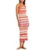 Color:Multi - Image 1 - Crochet Stripe Maxi Dress Swim Cover-Up