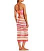 Color:Multi - Image 2 - Crochet Stripe Maxi Dress Swim Cover-Up