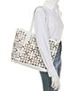 Color:White - Image 4 - Cut Out Leather Tote Bag