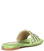 Color:Algae Green - Image 2 - Dacie Satin Jeweled Flat Square Toe Slides