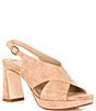 Color:Sugar Cookie - Image 1 - Dana Suede Platform Xband Slingback Sandals