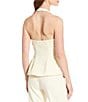 Antonio Melani Danielle Button Front Sleeveless Halter V-Neckline Peplum Vest, Color:Butter - Image 2
