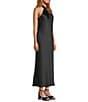 Antonio Melani Darah Black Satin Halter Neck Sleeveless Midi Dress - Image 3