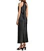 Antonio Melani Darah Black Satin Halter Neck Sleeveless Midi Dress - Image 4