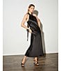 Antonio Melani Darah Black Satin Halter Neck Sleeveless Midi Dress - Image 6
