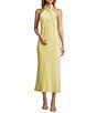 Antonio Melani Darah Satin Halter Neck Sleeveless Dress, Color:Butter - Image 1